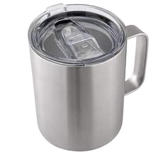 12 oz. Insulated Coffee Mug with Lid - Silver