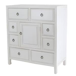 16 in. White 8-Drawer Chest of Drawers