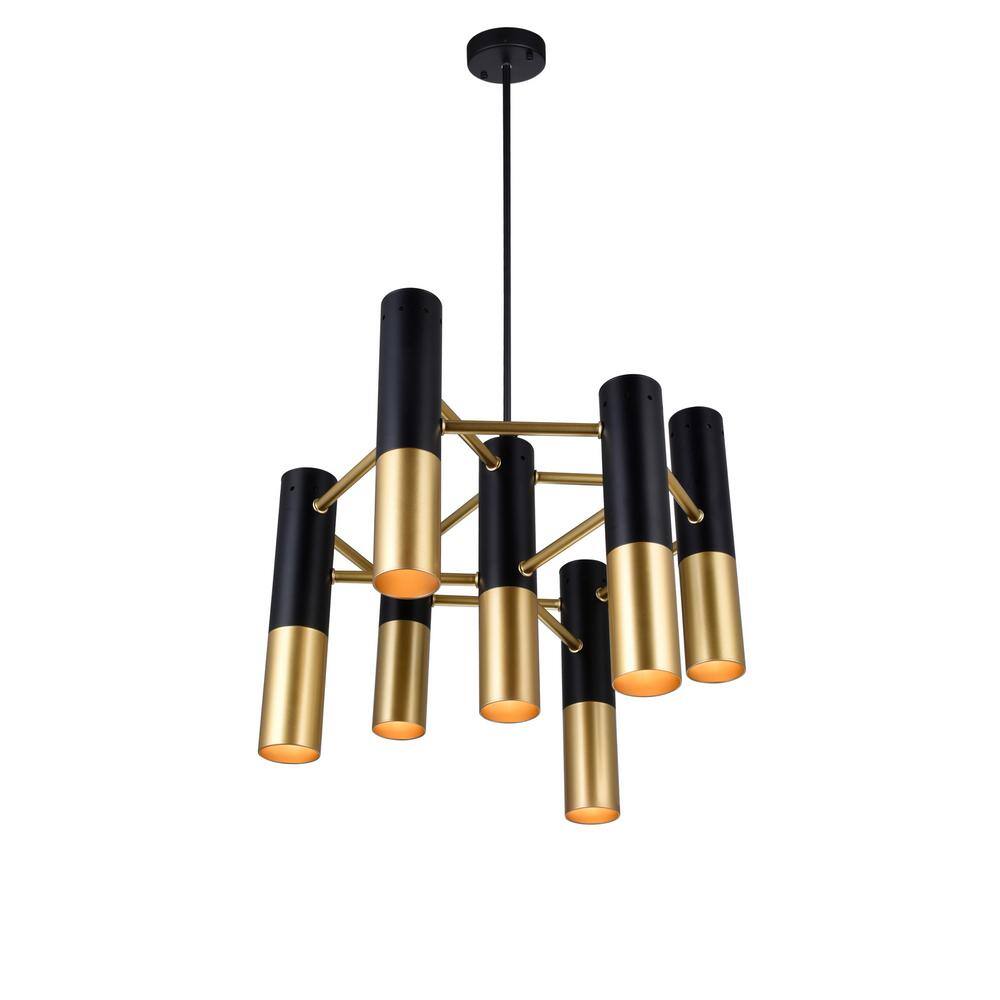 Anem 7 Light Down Chandelier With Matte Black & Satin Gold Finish price history on PriceWatchPro