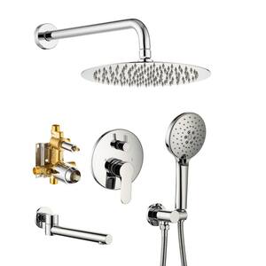 Single Handle 3 -Spray Patterns Tub and Shower Faucet 2.5 GPM in Spot Defense Chrome Valve Included