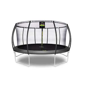 Machrus Moxie 15 ft. Charcoal PumpkinShaped Outdoor Trampoline Set with Premium TopRing Frame Safety Enclosure