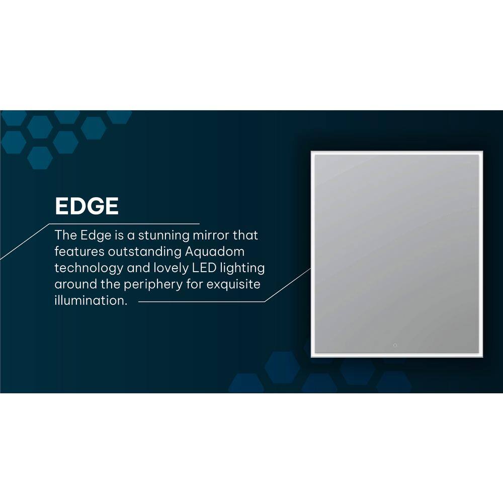Edge Silver LED Lighted Bathroom Vanity Mirror 30"x32"