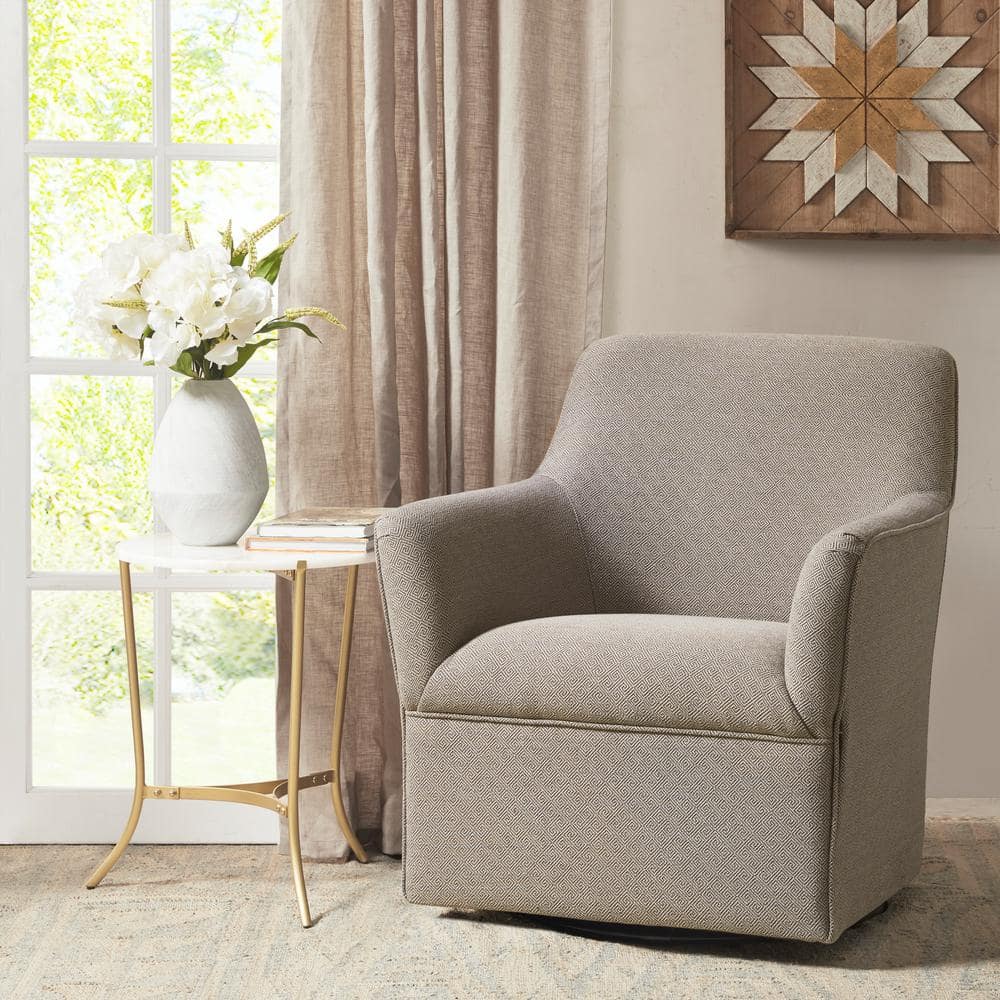 Augustine 29" Grey Taupe Manufactured Wood Swivel Glider Chair