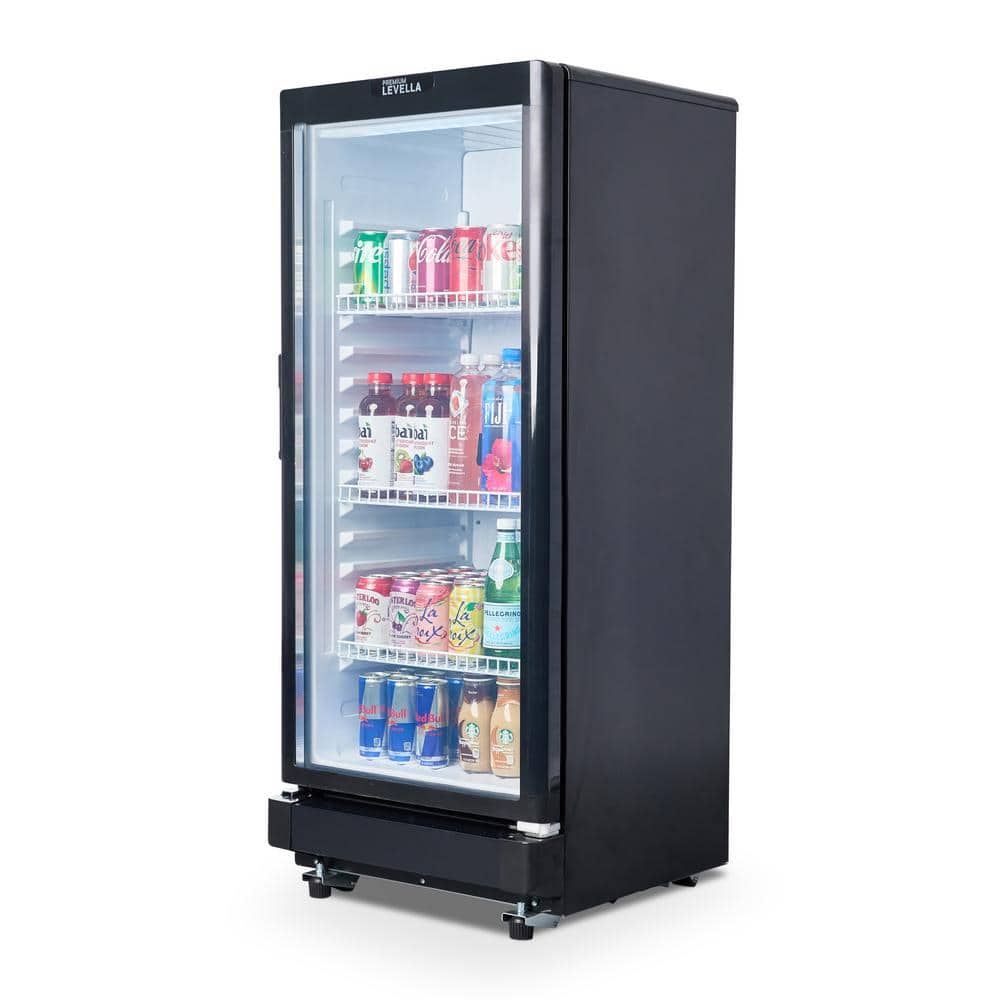 Black Metal Compact Single Door Display Refrigerator with LED Light