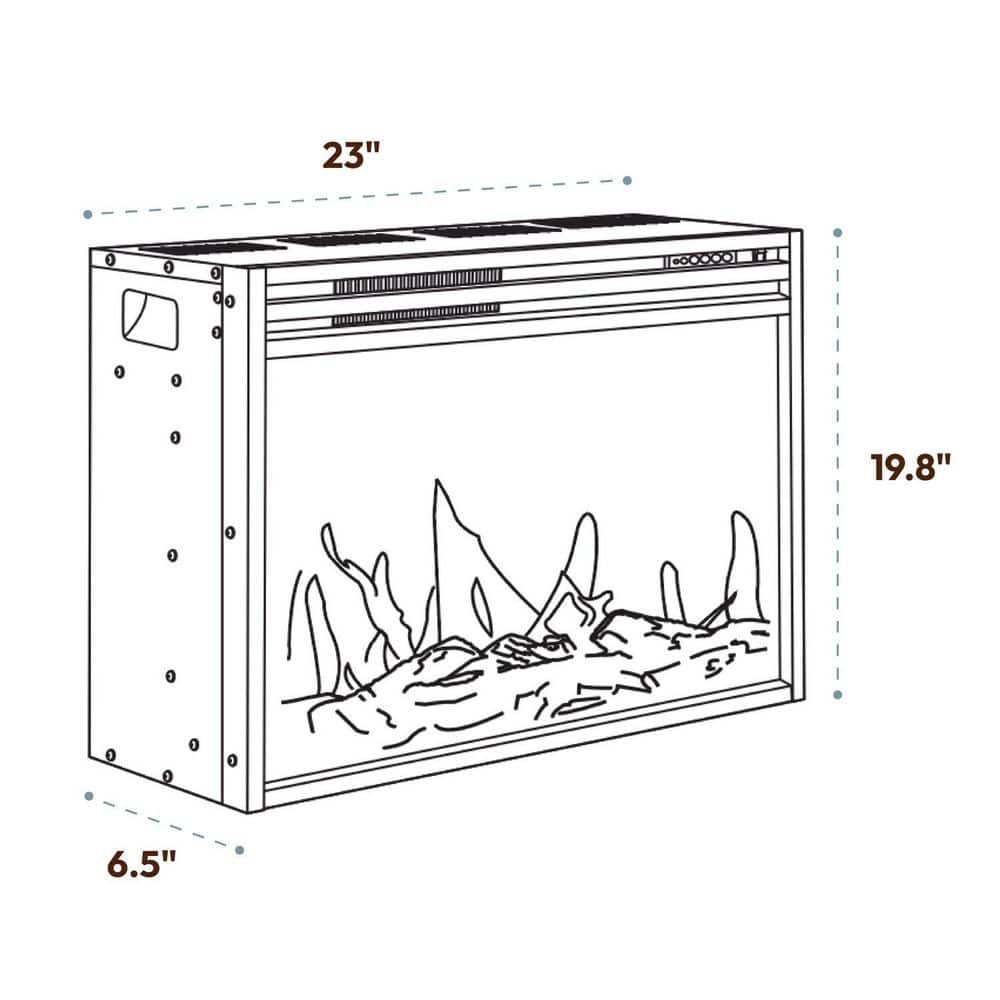 Cambridge 23-Inch Black Freestanding Electric Fireplace Heater