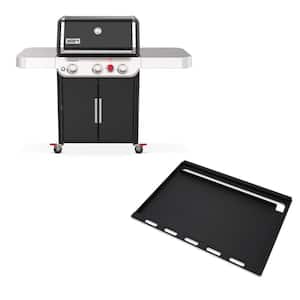 Genesis E-325s 3-Burner Liquid Propane Gas Grill in Black with Full Size Griddle Insert