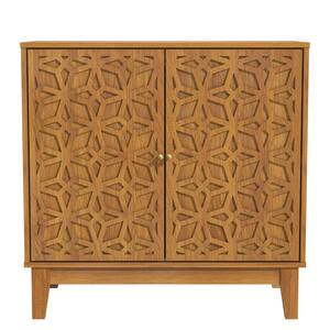 Verbus Origami Amber Walnut Accent Cabinet with 2 Doors