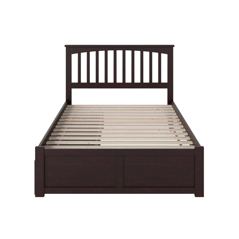 Mission Full Dark Wood Bed with Storage Drawers