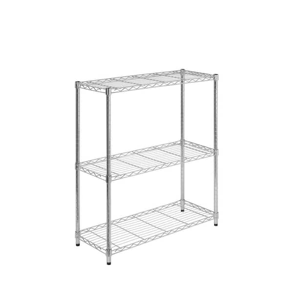 Honey-Can-Do Chrome 3-Tier Metal Wire Shelving Unit (14 in. W x 30 in. H x 24 in. D)