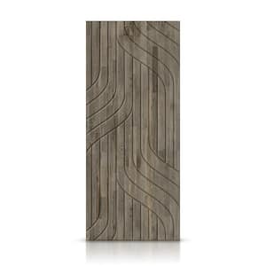 24 in. x 80 in. Hollow Core Weather Gray Stained Solid Wood Interior Door Slab