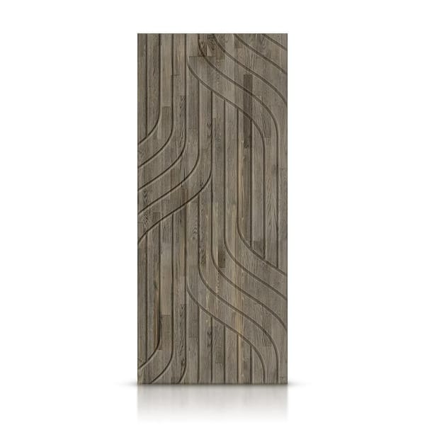 CALHOME 30 in. x 96 in. Hollow Core Weather Gray Stained Pine Wood Interior Door Slab