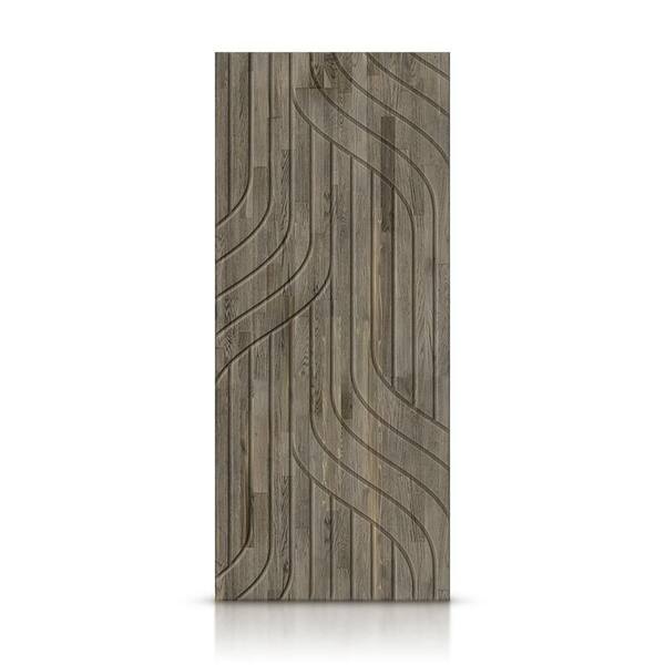CALHOME 42 in. x 96 in. Hollow Core Weather Gray Stained Pine Wood Interior Door Slab