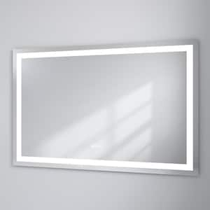 55 in. W x 36 in. H Rectangular Tempered Glass Frameless Anti-Fog Dimmable Wall Mounted Bathroom Vanity Mirror