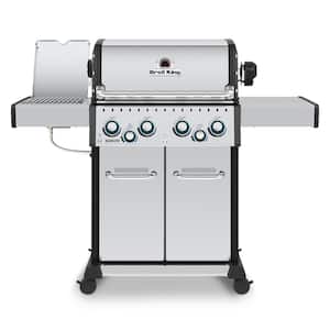 Baron S 490 Pro IR 4-Burner Natural Gas Grill in Stainless Steel with Infrared Side Burner and Rear Rotisserie Burner