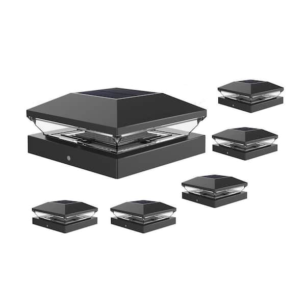 6-Pack Waterproof Solar Post Cap Lights Dual-Color Modes for 4 x 4 5 x 5 6 x 6 Wooden Vinyl Posts Fence Deck Porch