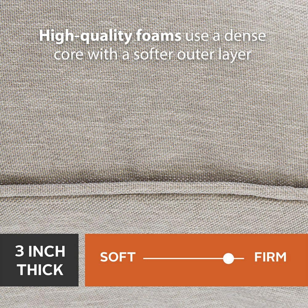 Heather Grey FadeSafe 48" Patio Bench Cushion with Water-Resistant Coating