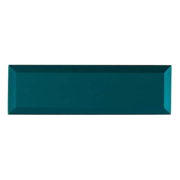 MSI Verde Azul Beveled 2.5 in. x 8.88 in. Glossy Glass Subway Wall Tile (5.6 sq. ft./Case)