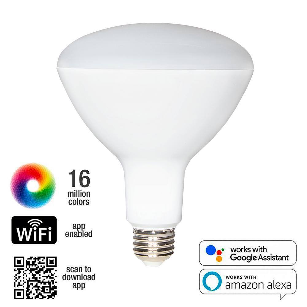 Luvoni Smart WiFi LED Multicolor BR40 Light Bulb 2-Pack