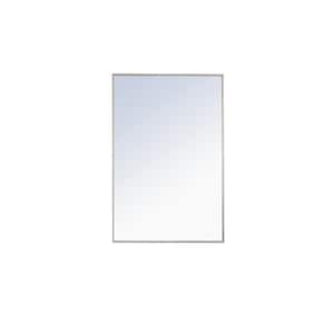 Large Rectangle Silver Modern Mirror (42 in. H x 28 in. W)