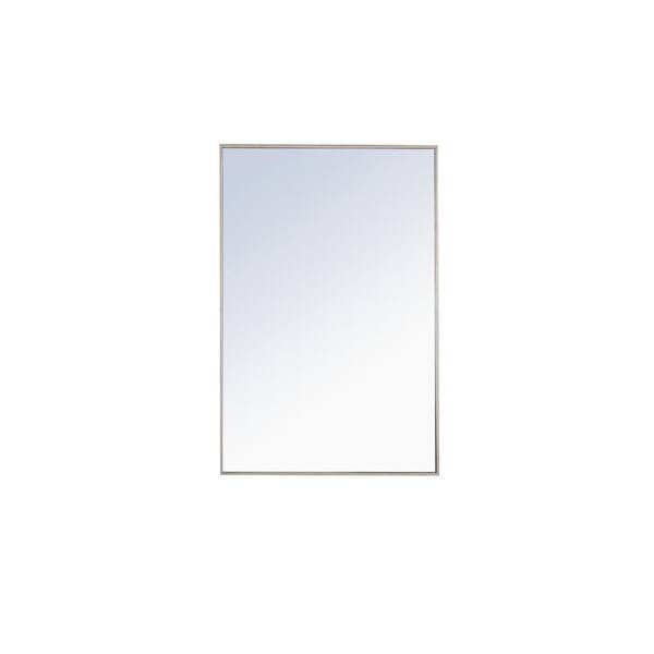 Unbranded Large Rectangle Silver Modern Mirror (42 in. H x 28 in. W)