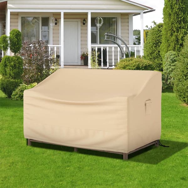 Patio 60 in. x 43 in. 2-Seater Bench Loveseat Deep Sofa Cover Waterproof Handle Air Vent