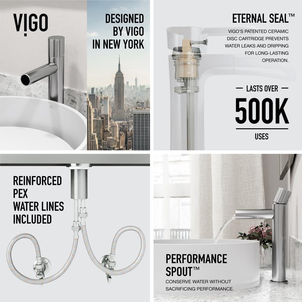 Ashford Brushed Nickel Single-Handle Vessel Bathroom Faucet