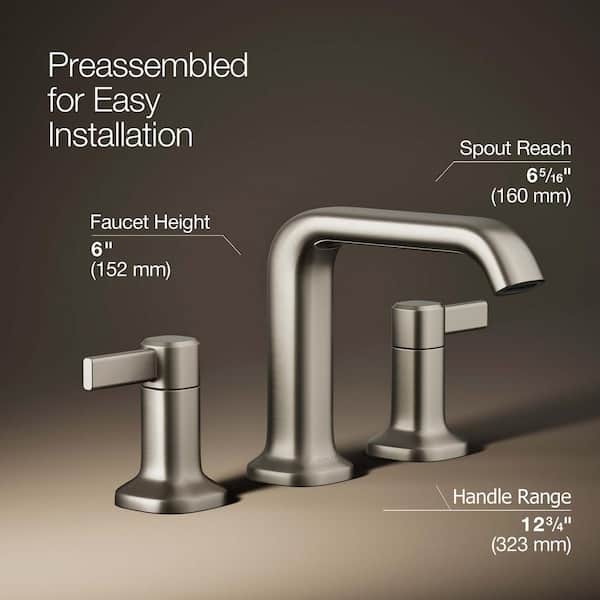 KOHLER Ashan 8 in. Widespread 2-Handle Bathroom Faucet in Vibrant Brushed Nickel