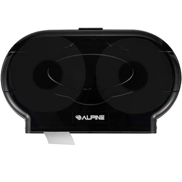 Alpine Industries Black Jumbo Double-Roll Toilet Paper Dispenser