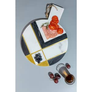 16 in. Campania with Gold Inlay Marble Cheese Board
