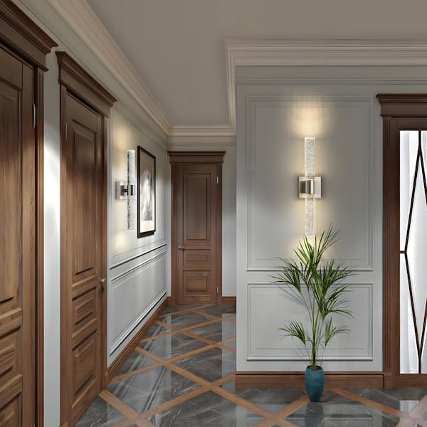 KAISITE Modern 2-Light Brushed Nickel Dimmable Wall Sconce With