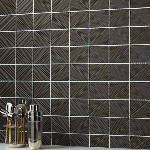 Daltile Revalia Remix Metallic Gray 12 in. x 16 in. Glossy Ceramic