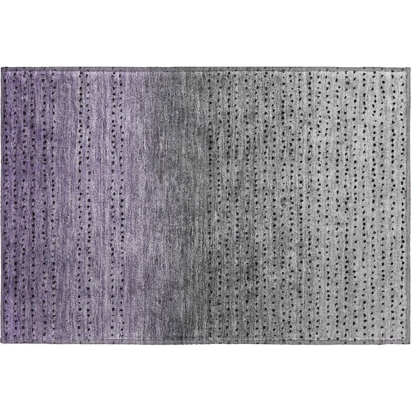 Mayfield Premium Machine Washable Abstract AMF2009 Purple 2 ft. x 3 ft. Accent Rug