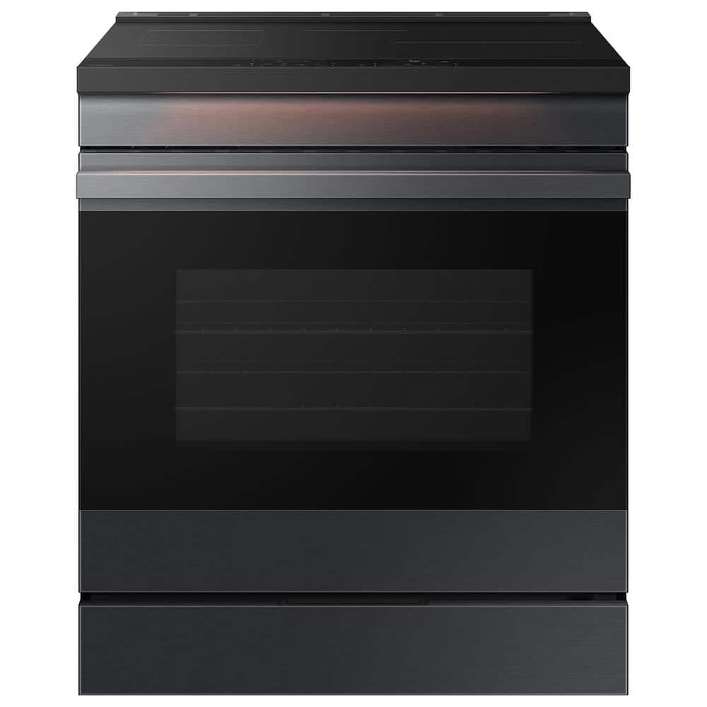 Samsung Bespoke 30 in. 6.3 cu.ft. 4 Burner Element Smart Slide-In Induction Range w/ Air Sous Vide in Matte Black Steel