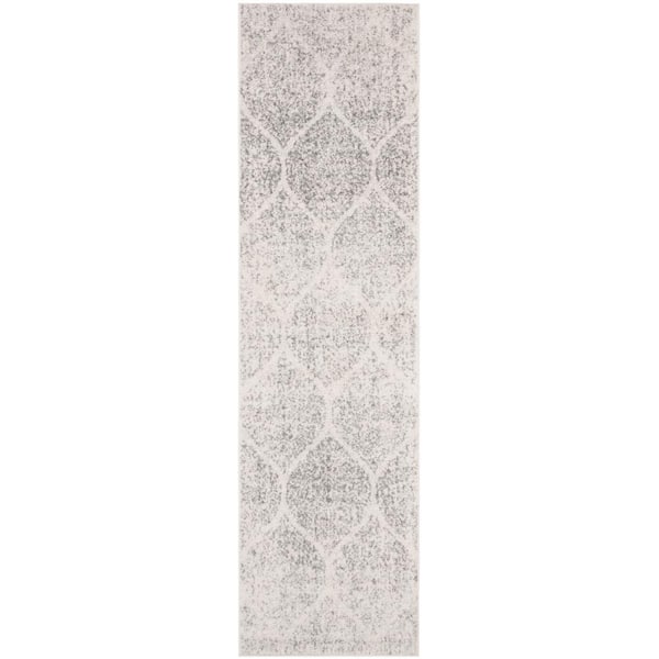 Madison Ivory/Silver 2 ft. x 22 ft. Runner Rug