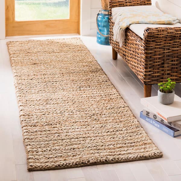 Natural Fiber Beige 2 ft. x 8 ft. Solid Runner Rug