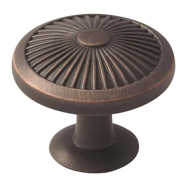 Crawford 1-3/8 in. (35mm) Traditional Oil Rubbed Bronze Round Cabinet Knob