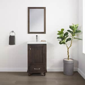 Melissa 20.5 in. W x 16 in. D x 34.5 in. H Bath Vanity in Smoked Brown with Ceramic Vanity Top in White with White Sink