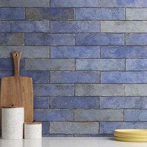 Mandalay Blue 2.95 in. x 11.81 in. Polished Ceramic Wall Tile (5.38 sq. ft./Case)