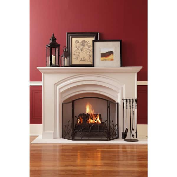 Pleasant Hearth Waverly 3-Panel Fireplace Screen in Colonial Brown