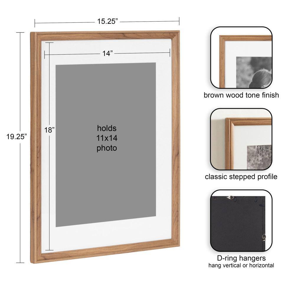 Adlynn Brown Rectangular Plastic Gallery Wall Frame Set