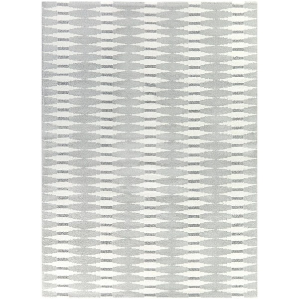 BALTA Brandes Grey 5 ft. 3 in. x 7 ft. Striped Area Rug