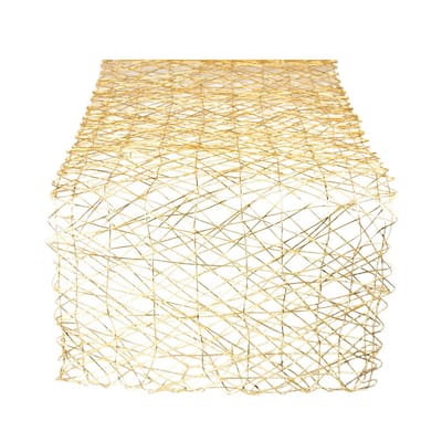 Gold Metallic Woven Paper Table Runner