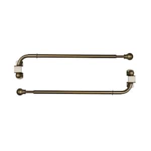 24 in. to 38 in. Adjustable Single Swing Arm Rod in Antique Brass