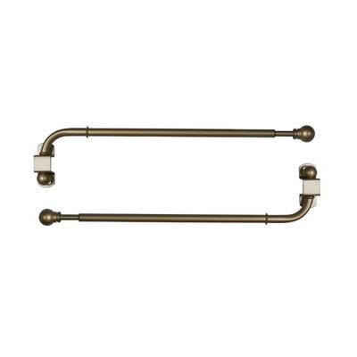 24 in. to 38 in. Adjustable Single Swing Arm Rod in Antique Brass
