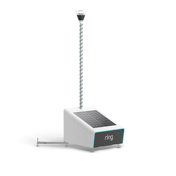 Mobile Security Tower - Plug-in with Ring Elite 360 Camera, Retinal 4K, AI-Powered Deterrents, Wireless Connectivity