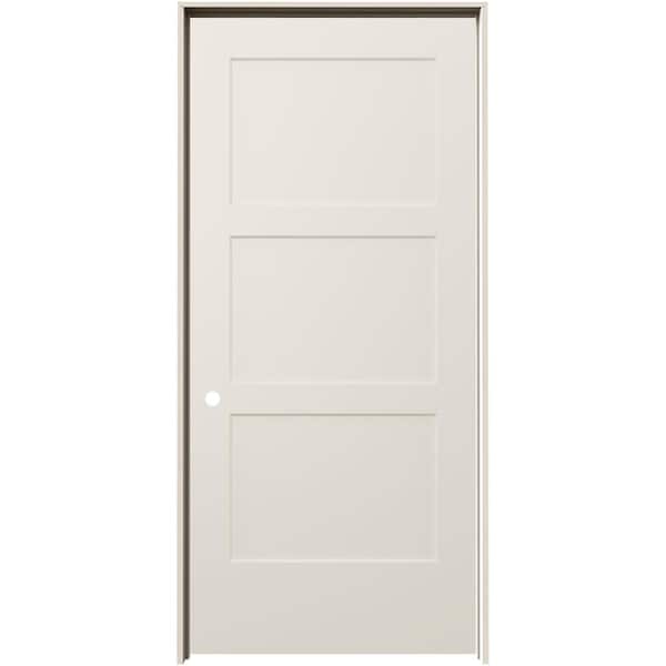 JELD-WEN 36 in. x 80 in. Birkdale Primed Right-Hand Smooth Solid Core Molded Composite Single Prehung Interior Door