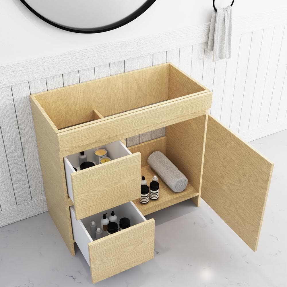 Cinnamon 36" Light Oak Freestanding Bathroom Vanity Base