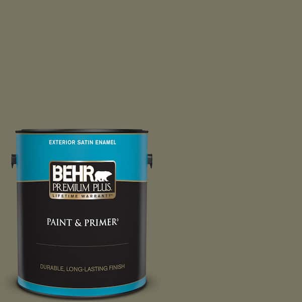 BEHR PREMIUM PLUS 1 gal. #N350-6 Peppergrass Satin Enamel Exterior Paint & Primer