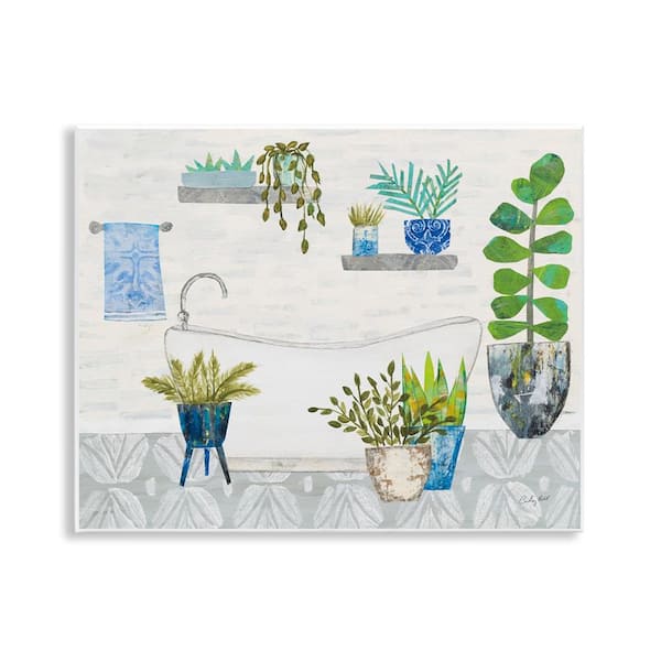 Stupell Industries Rustic Botanical Bathroom by Courtney Prahl Unframed Architecture Graphic Art Print 11 in. x 14 in.