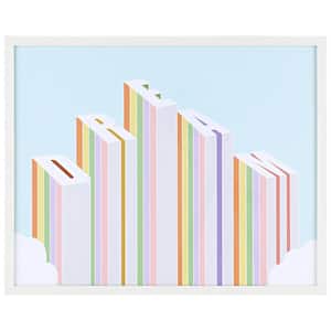 Rainbow Aspirations Framed Mixed Media Abstract Wall Art 4 in. x 19 in.